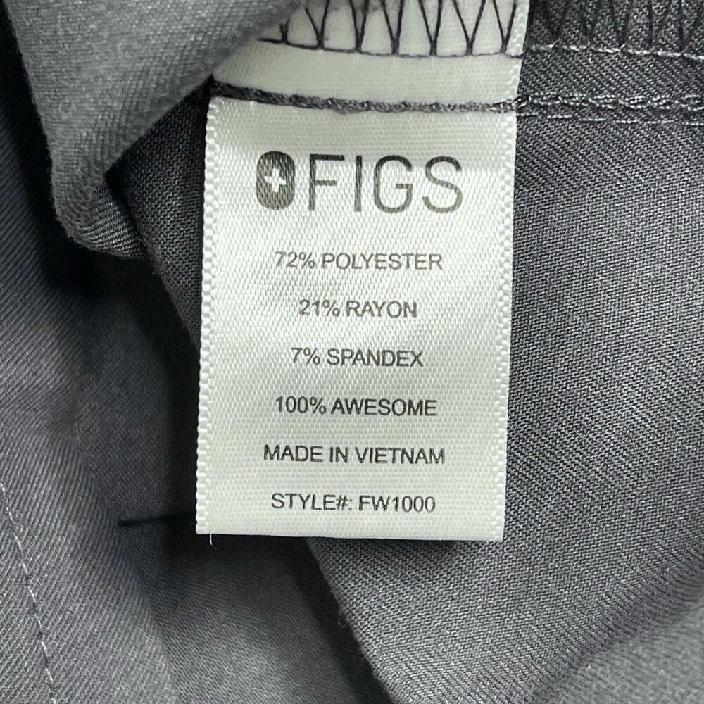 Figs Scrub Top Womens Size Small Technical Collection Front Pocket Gray - Picture 6 of 6